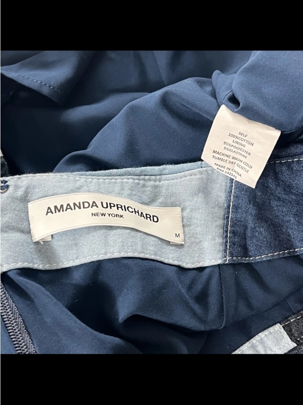 Amanda Uprichard Dale Skort Women’s M Denim Quilted Patchwork Festival Y2K - Picture 7 of 7